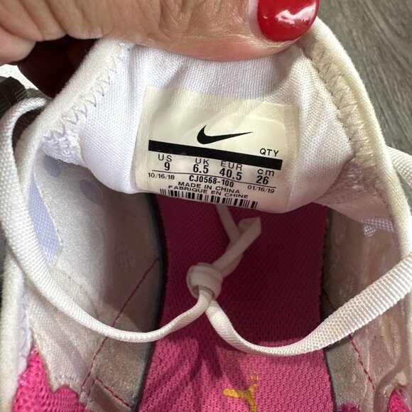 Nike Air Max 270  White University Fuchsia Shoes Women's Size 9 CJ0568-100 - Picture 7 of 10
